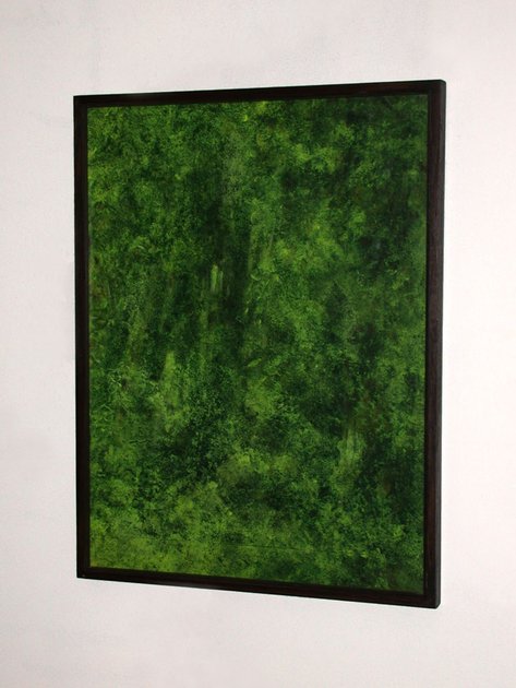 Sans titre, 2011, peinture sur papier et médium, verre, 36,8/47,8 cm